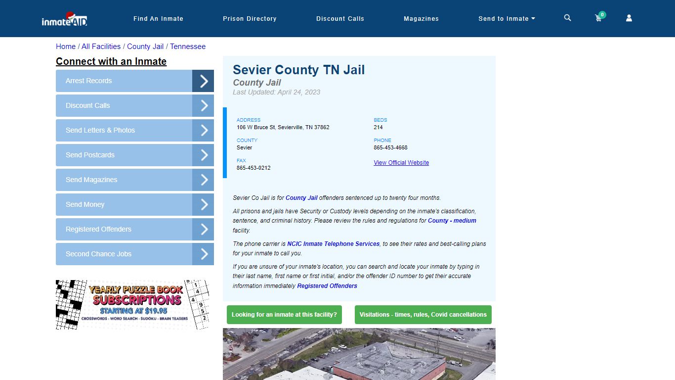Sevier County TN Jail - Inmate Locator - Sevierville, TN